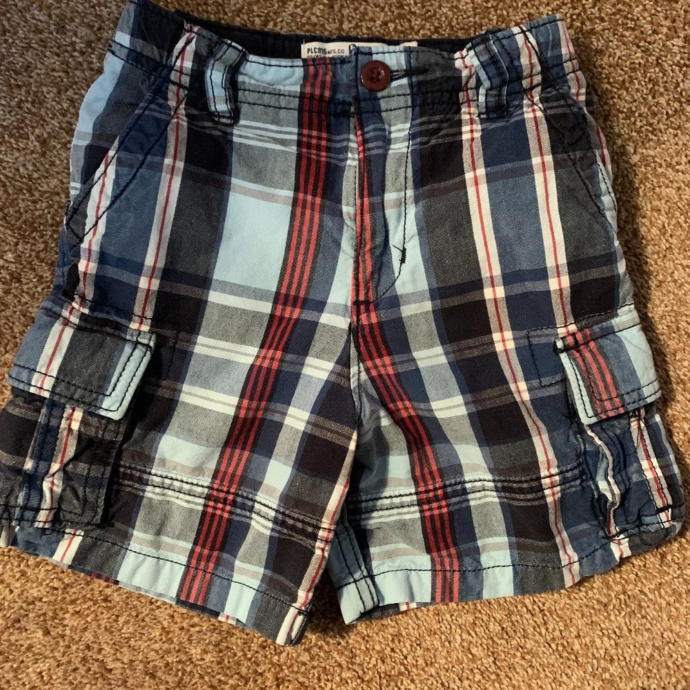 Place plaid cargo shorts 3T